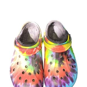 CROCS Colorful Tie-Dye Clogs Women's Size 8